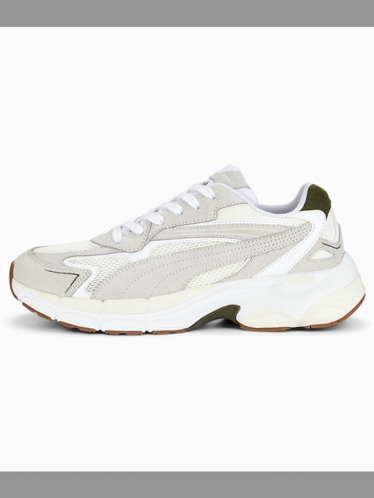 Puma White + Green Sneakers In Size 10
